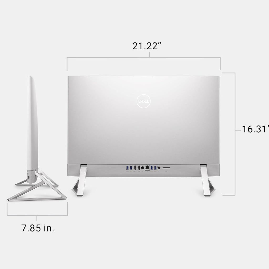 Dell 24 All-in-One Desktop ec24250-23.8-inch FHD Display, Intel Core 3 Processor 100U, Intel Graphics, 8GB DDR5 RAM, 512GB SSD, Windows 11 Home, Onsite Service+6 Months Retail Migrate - White