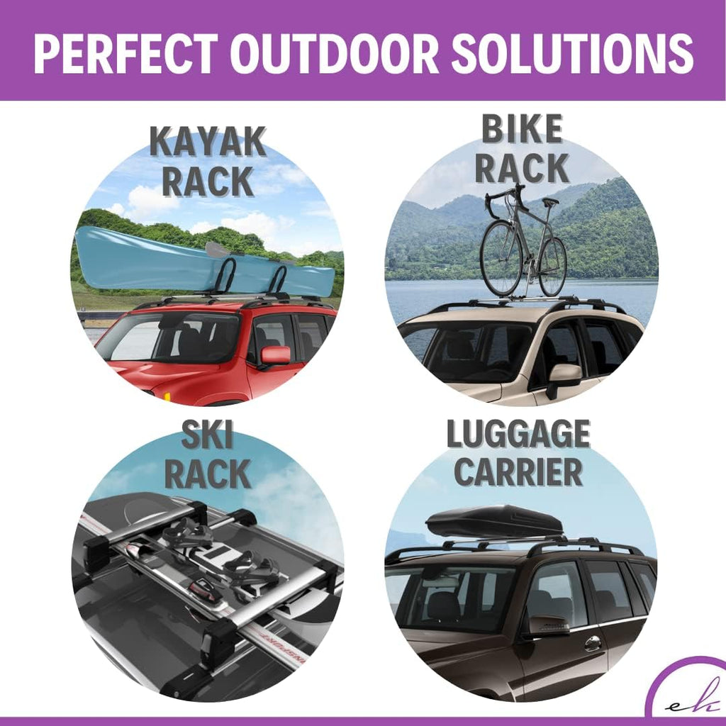 ERKUL Roof Rack Cross Bars for BMW X7 G07 2019-2026 | Aluminum Crossbars with Anti Theft Lock for Rooftop | Compatible with Raised Rails - Black