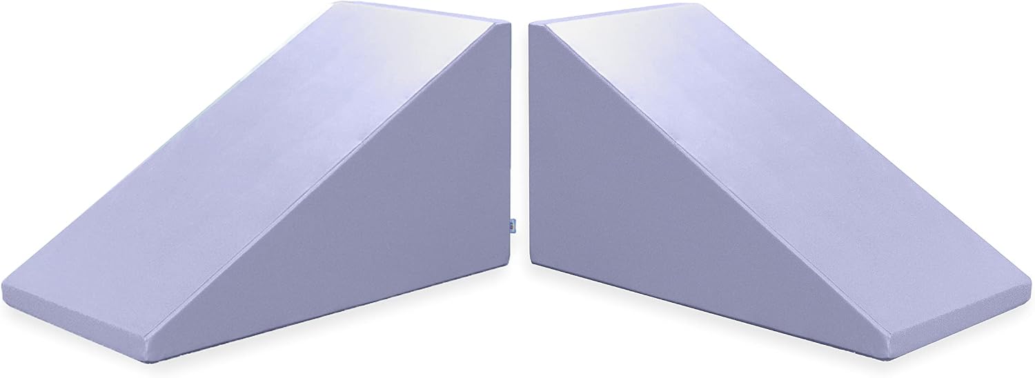 Foamnasium Mega Wedge Set, Indoor Foam Playset, 2 Piece Soft Toddler and Active Kids Play Foam Climber for Crawling, Climbing, Sliding and Jumping, Made in The US, Enhanced Lavender