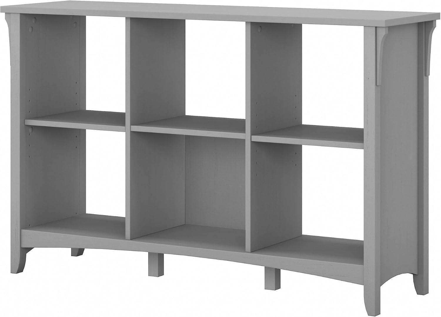 Bush Home Salinas 6 Cube Organizer in Cape Cod Gray, Office Storage Solution, Home Organizer with Open Shelving, Compact Unit for Books and Supplies
