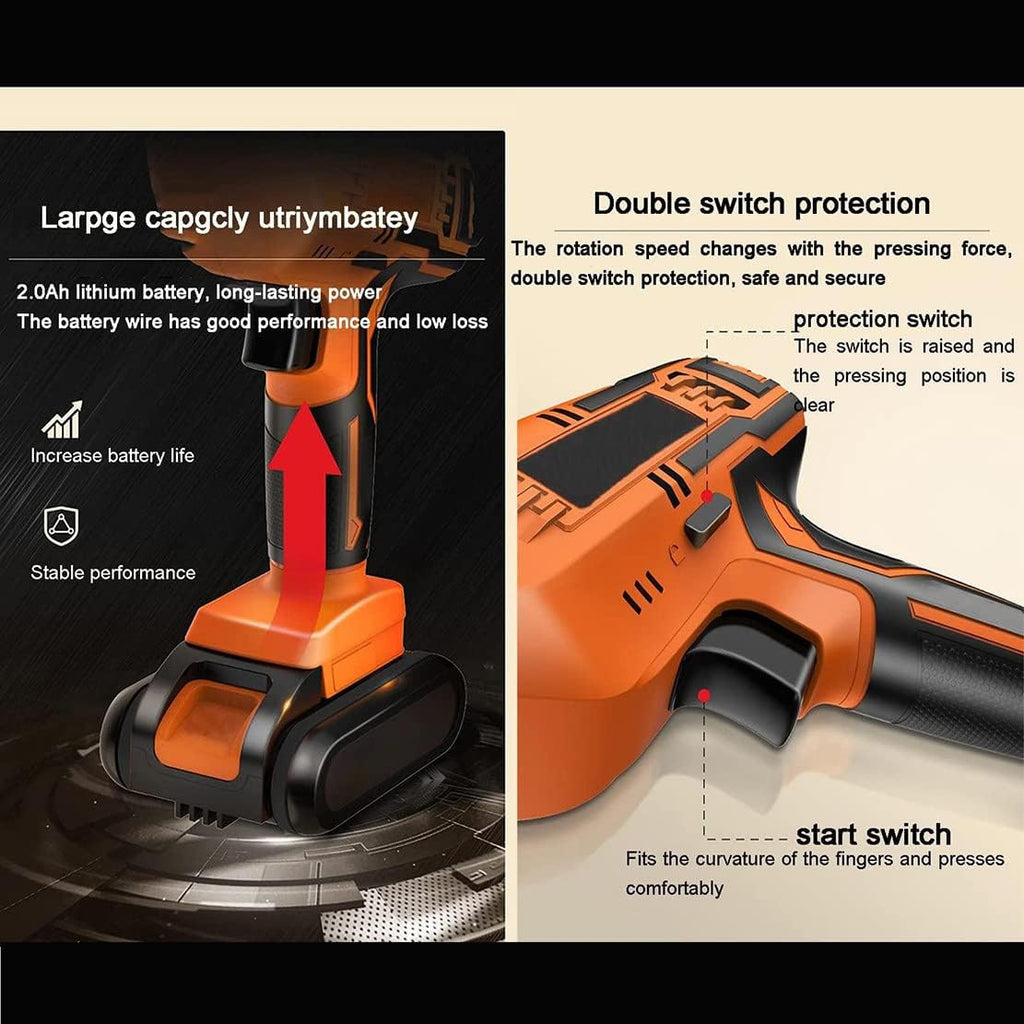 Electric Bone Saw,Cordless Reciprocating Saw with LED Light, Battery Powered,2 Blades, 0-3000RPM Variable Speed for Frozen Meat Pork Fish Ribs(1Battery+1Sawtooth)