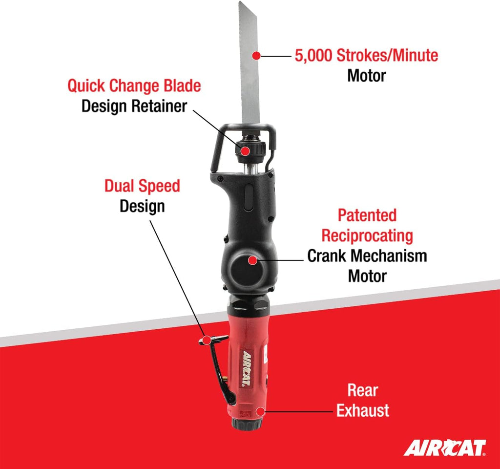 AIRCAT Pneumatic Tools 6355: Low Vibration Reciprocating Air Saw 5,000 Strokes per Minute