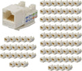 LOGICO Best 100 Pack Cat5e Keystone Ethernet Network Jack Punch Down 45 Degree White 110 8P8C RJ45