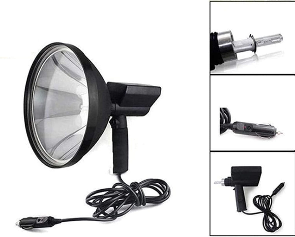 Garosa HID Portable Xenon Spotlight 100W DC12V HID Handheld Torch Hunting Light Spot Light Work Spotlight 9 Inch Handheld Flashlight Spot Beam Black for Camping Fishing Boat Outdoor Indoor