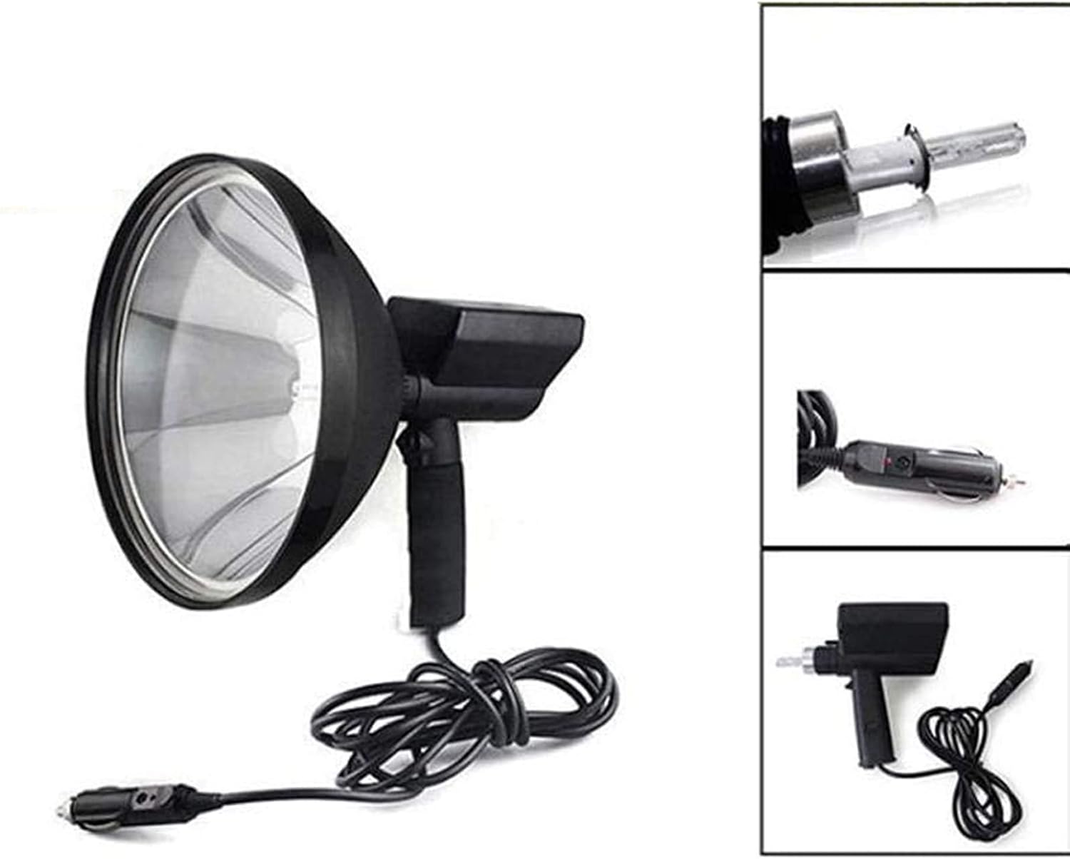 Garosa HID Portable Xenon Spotlight 100W DC12V HID Handheld Torch Hunting Light Spot Light Work Spotlight 9 Inch Handheld Flashlight Spot Beam Black for Camping Fishing Boat Outdoor Indoor