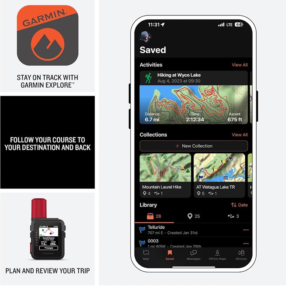 Garmin inReach Mini 3 Plus, Rugged Global Satellite Communicator with Touchscreen Texting, Photo & Voice Messaging, Emergency SOS Messages - Bundle w/Deco Essentials 26-Month CPS Plan