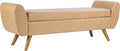 HomePop 60' Modern Storage Bench with Wood Legs - Sand Faux Leather