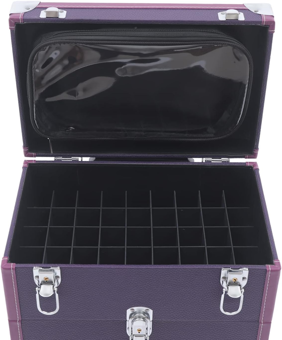 Professional Rolling Makeup Case Train Case Cosmetic Organizer Trolley Lockable Rolling Make-ups Case Storage Cart Makeup Train Case Cosmetology Case On Wheels (Purple|3 trays|Type C)