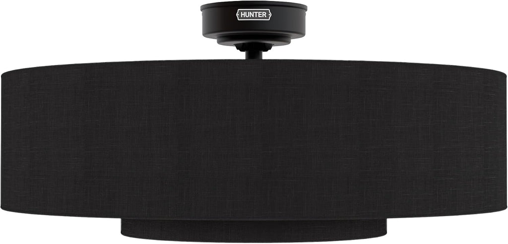 Hunter Fan 30 inch Matte Black - Indoor Fandelier with Light, Remote, Modern-Style, Ceiling Fan for Living Room, Bedroom, Mudroom, Office, Kitchen (Renewed)