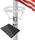 Flag Pole Light Solar Powered, 4640 Lumen Solar Flag Pole Light, Up to 15 Hrs 12000mAh Flag Light for Outdoor 15-40 Ft Flag Pole, Fits 2-6' Dia Flagpole, Dusk to Dawn, White
