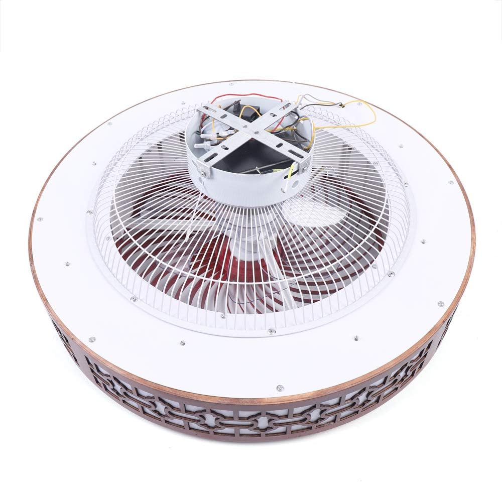 22 Inch Ceiling Fan with Light and Remote Control,Modern LED Semi Flush Mount Light Fandelier,Wood Design,Acrylic Blades,3 Colors 3 Speeds,64W,Enclosed Fan,Quite Motor