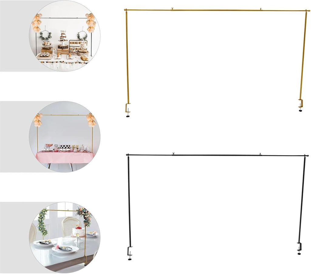 Table Arch Stand 3.94-6.56ft Adjustable Wedding Arch Bracket Metal Stand for Birthday Parties,Christmas Decorations(Gold)