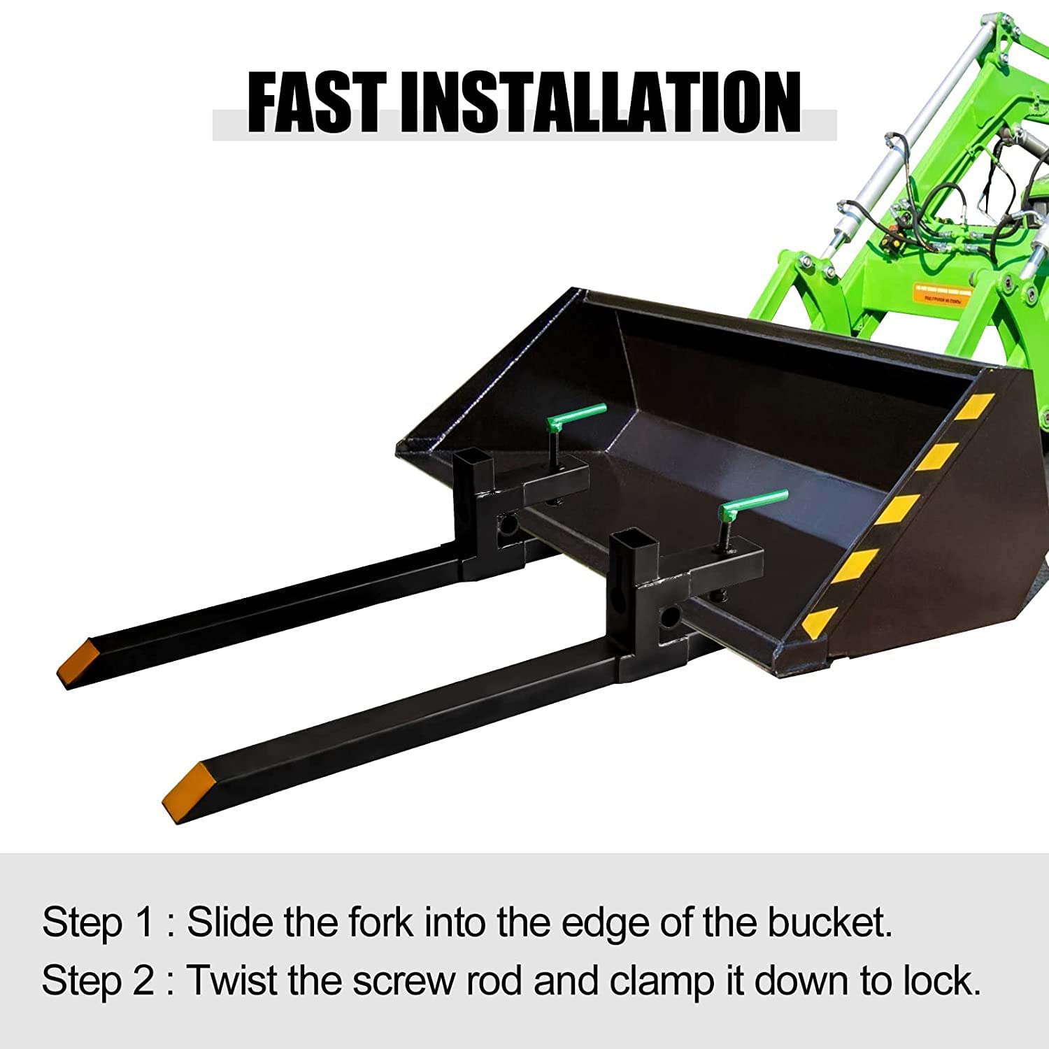 Pallet Forks 60' 1500Lbs Max Clamp on Tractor Bucket Forks Heavy Duty Front Loader Attachment for Skid Steer Tractor Bucket Attachments for Agriculture and Farm…