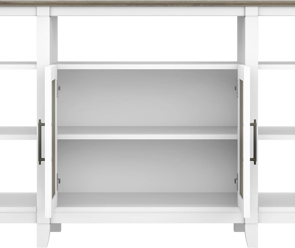 Bush Home Key West Farmhouse TV Stand for 65 Inch TV, Tall Entertainment Center with Storage