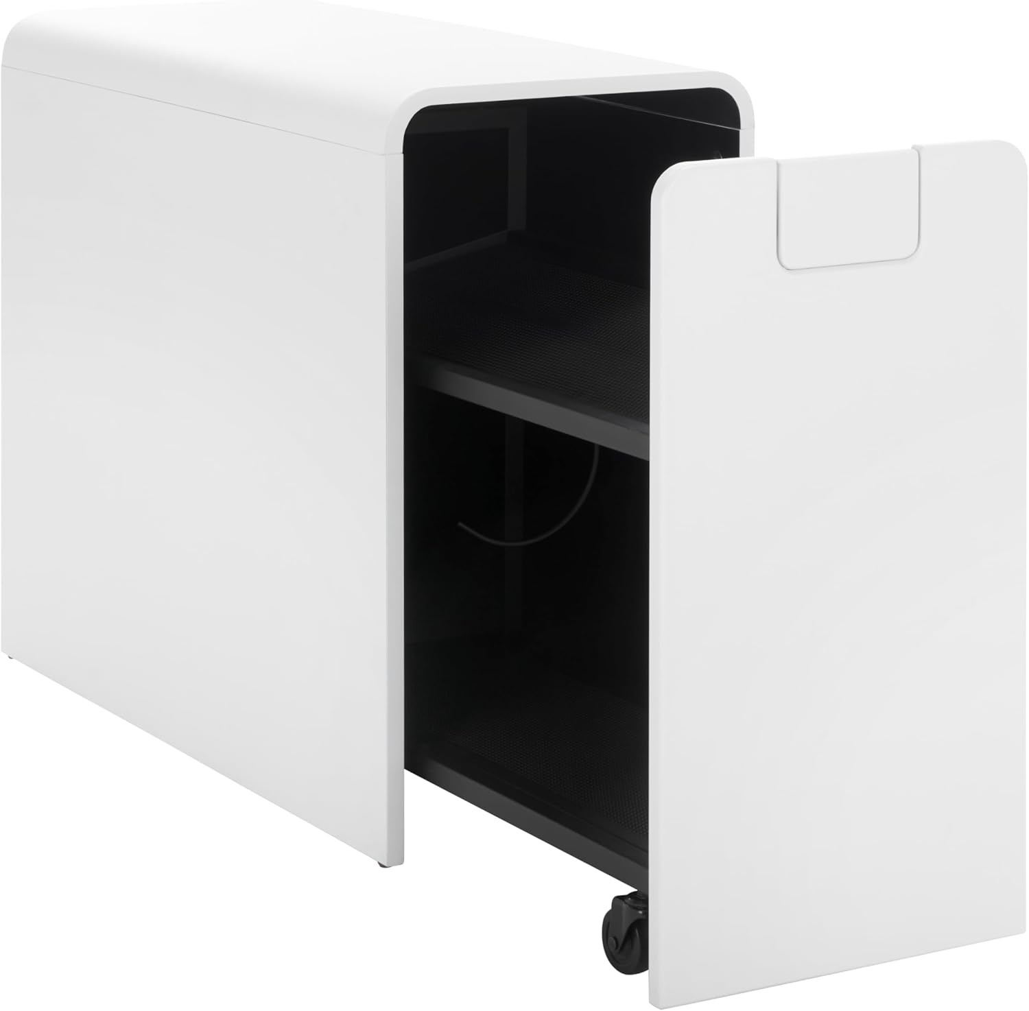 SEI Furniture - Sidekick Sport Equipment Rolling Rack - Transitional Design, White Metal and Wood - Ideal for Bedroom, Living Room (HZ0121)