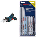 BOSCH 12-Volt Max Pocket Reciprocating Saw Kit PS60-102, Blue with Bosch RAP7PK 7-Piece Reciprocating Saw Blade Set