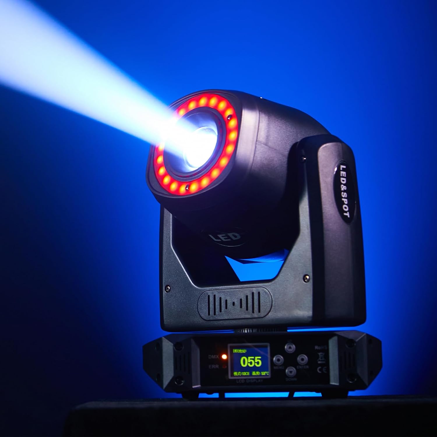 120W LED Moving Head Dj Lights 8 Colors 13 Gobos Spotlights Stage Lighting Static Rotating with Halo Effect 5-Facet Prism Sound DMX for Show Christmas Club Party Wedding