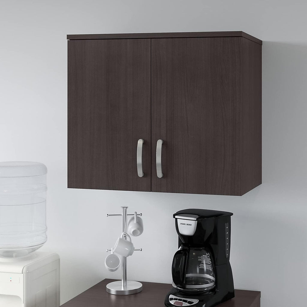 Bush Business Furniture Universal Wall Cabinet with Doors and Shelves in Storm Gray, Versatile Home Organizer, Office Storage Unit and Adjustable Shelving