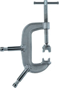 Matthews C-Clamps with Dual 5/8' Baby Pins or 1-1/8' Jr Receivers – Heavy-Duty Drop-Forged Steel Grip Clamps for Mounting Lights & Rigging – 4' to 12' Wide (6' with two 5/8' Pins)