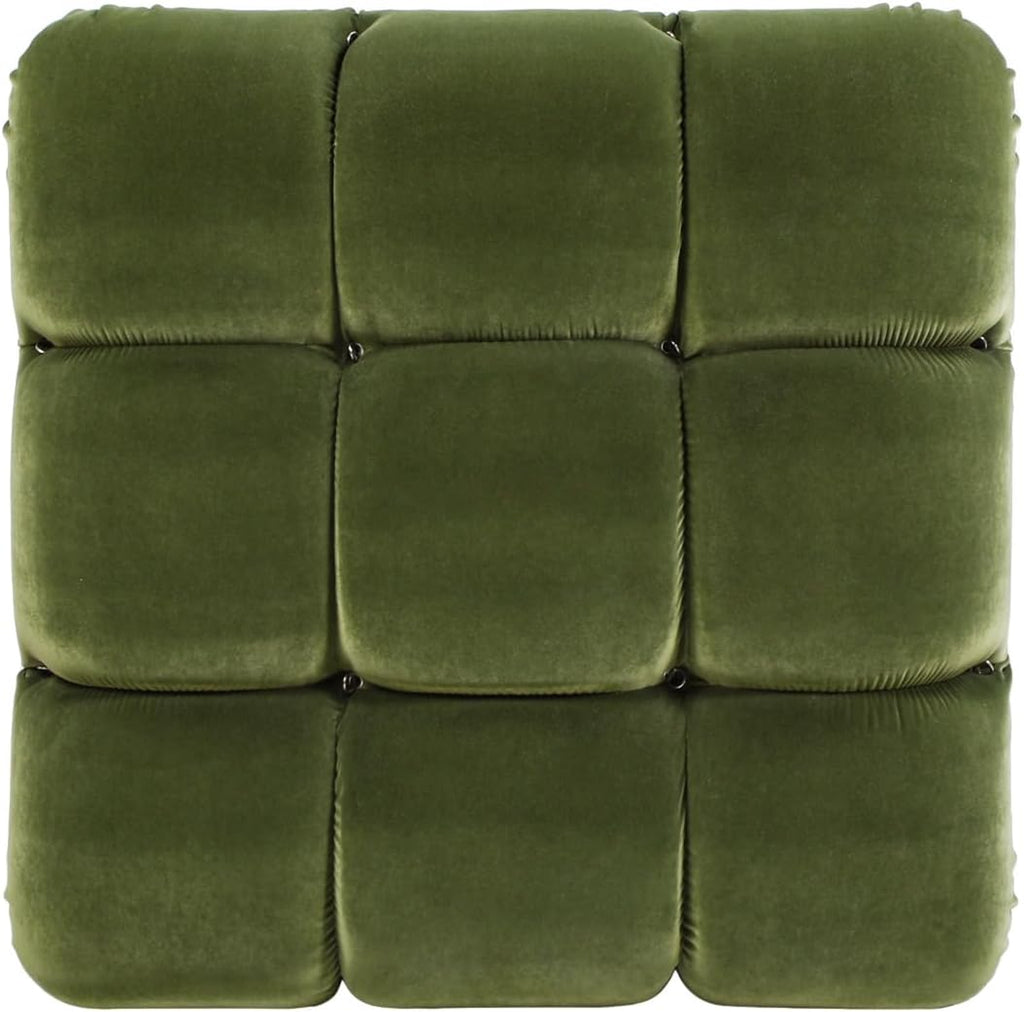 Jennifer Taylor Home Marcel 36' Bubble Modular Modern Cocktail Ottoman, Olive Green Performance Velvet