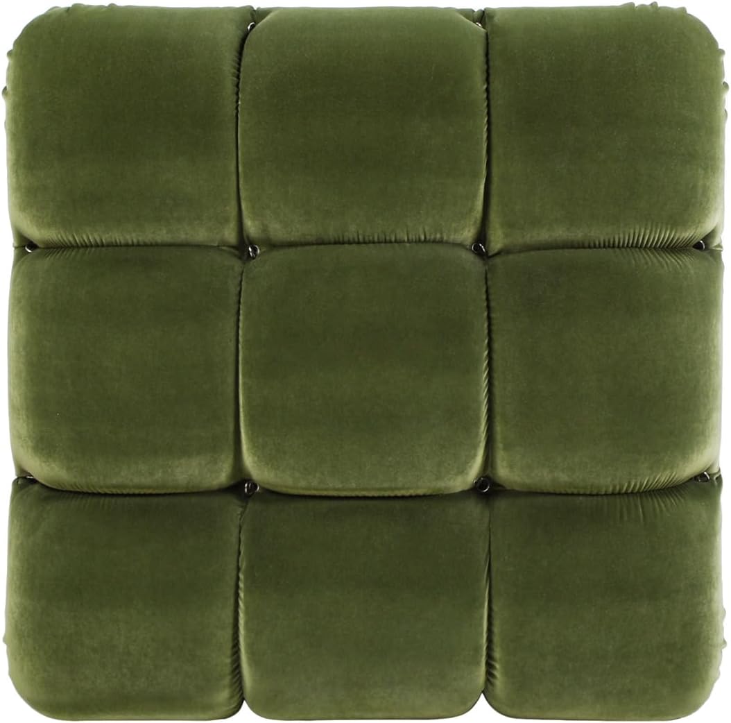 Jennifer Taylor Home Marcel 36' Bubble Modular Modern Cocktail Ottoman, Olive Green Performance Velvet