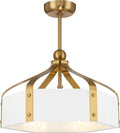 Savoy House Sheffield 14 in. Indoor White with Warm Brass Accents Ceiling Fan Dallier with LED Bulbs 26-FD-7806-142