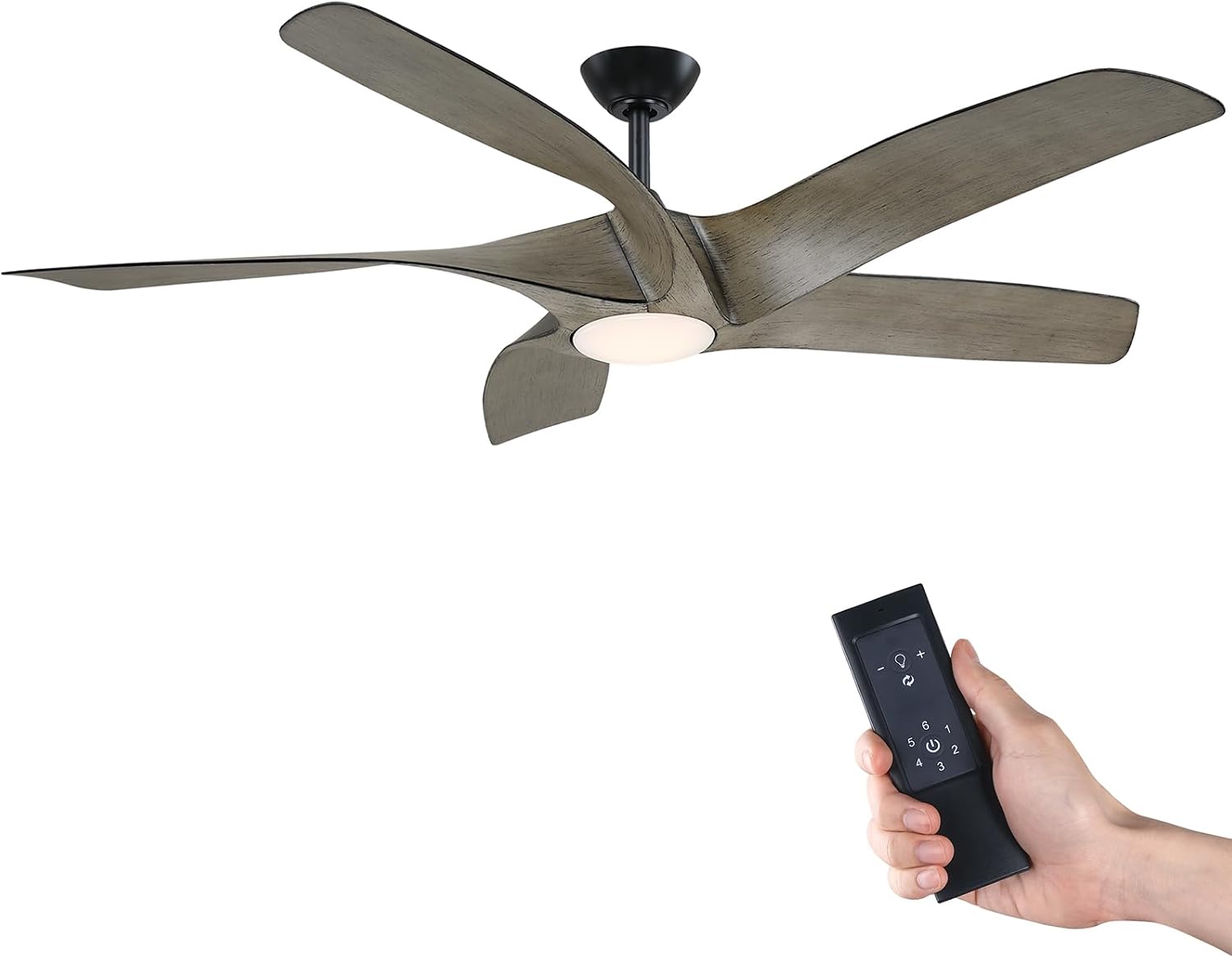60 Inch Ceiling Fans with Lights and Remote,Flush Mount Low Profile, DC Reversible Motor,6 Speeds Noiseless Ceiling fans For Bedroom,Patio,Farmhouse,Indoor & Outdoor Use,ETL Certification