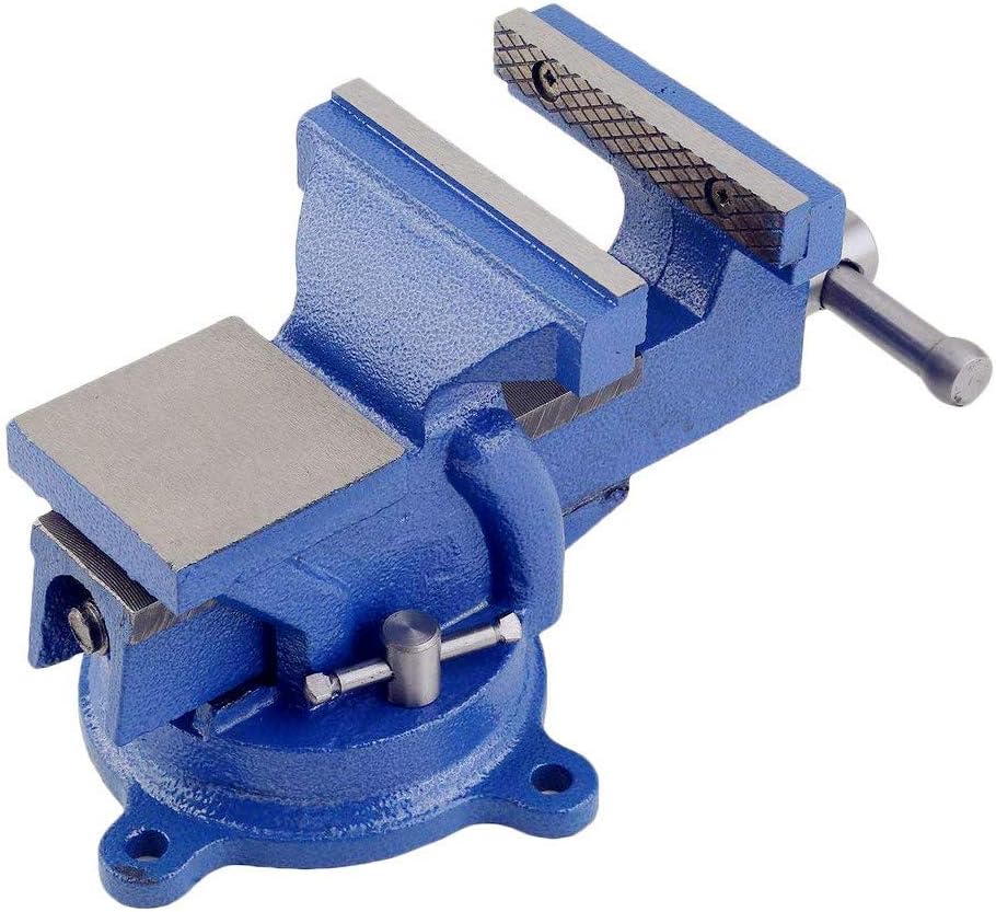 uyoyous 6-Inch Swivel Bench Vises,Heavy Duty Metal Milling Locking 360-Degree Swivel Work Bench Base 150mm Jaw Table Top Clamp Press Swivel Base