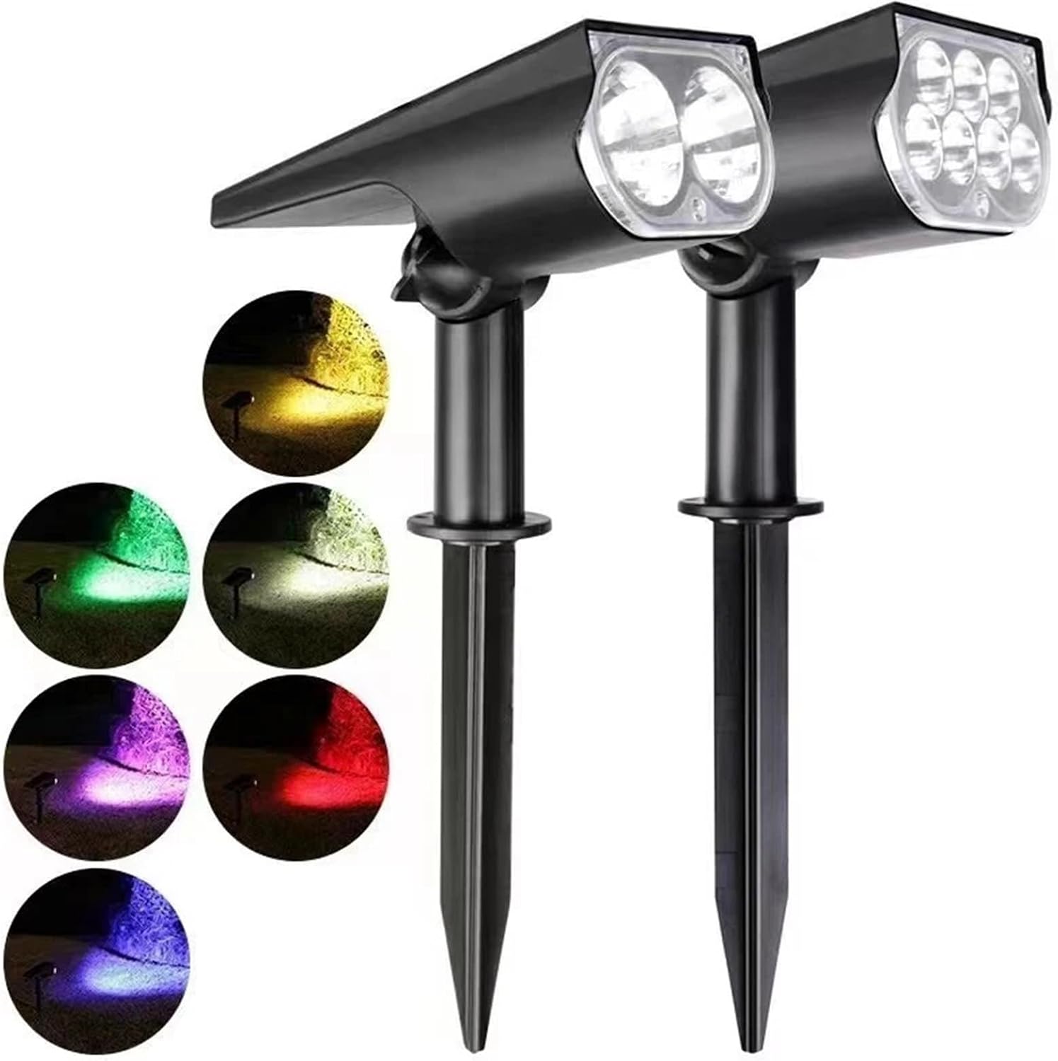 1Pcs Solar Powered 7LED Lamp Adjustable Solar Spotlight In-Ground IP65 Waterproof Landscape Wall Light Outdoor Lighting(Multicolor-1)
