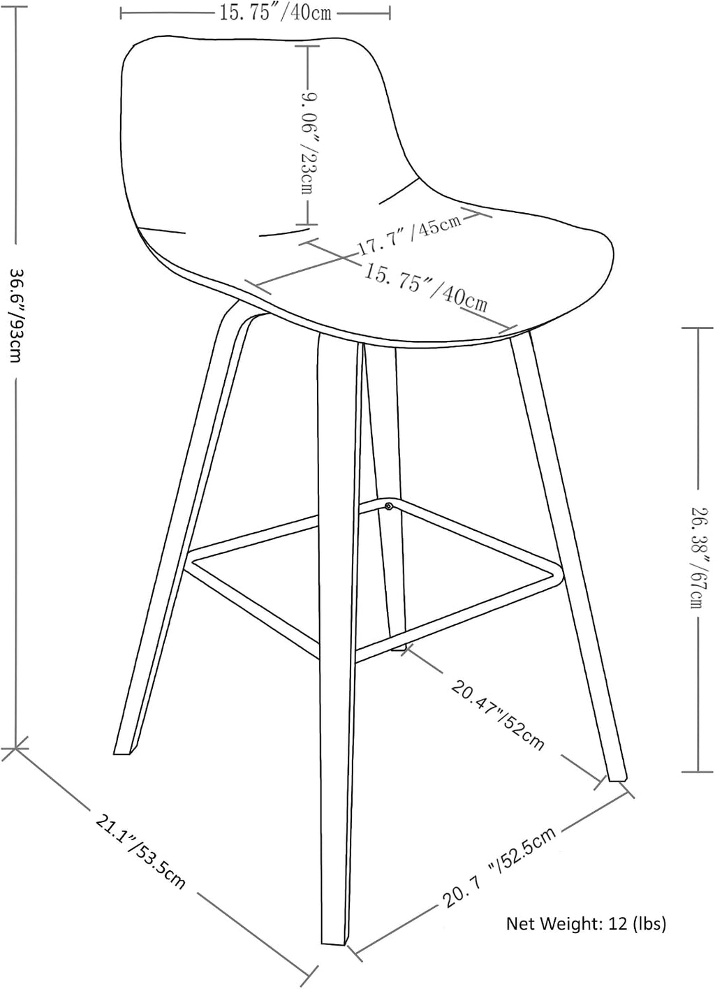 SIMPLIHOME Randolph Mid Century Modern 28 inch Bentwood Counter/ Bar Height Stool (Set of 2) in Stone Grey Vegan Faux Leather for the Dining Room and Kitchen