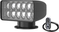 SEAFLO 360° Rotating Remote Control LED Marine Searchlight- 35W, 35000 Lumens, 4,000 FT Beam Distance, 10-30V, IP65 Waterproof, Truck, Vehicles, Boat Spotlight, CE & Rohs Certified (Black, 5500K)