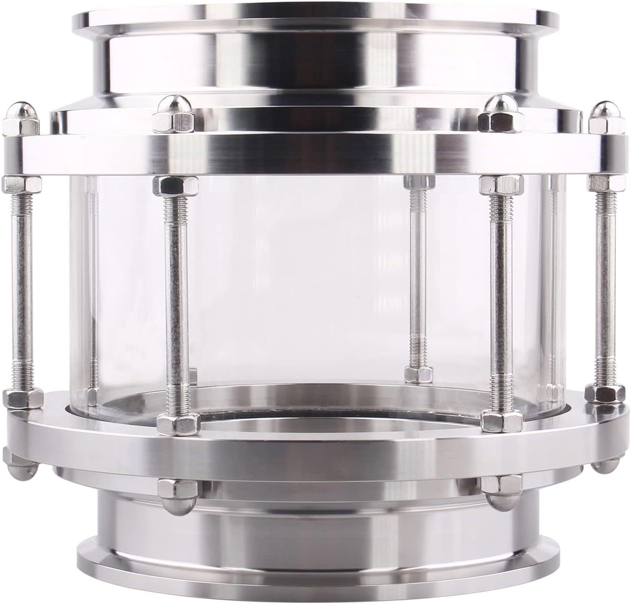 DERNORD In-Line Sight Glass with Clamp End,Flow Sanitary Straight Sight Glass SUS316 6 Inch Tri Clamp Type (Flow Pipe OD 152MM)