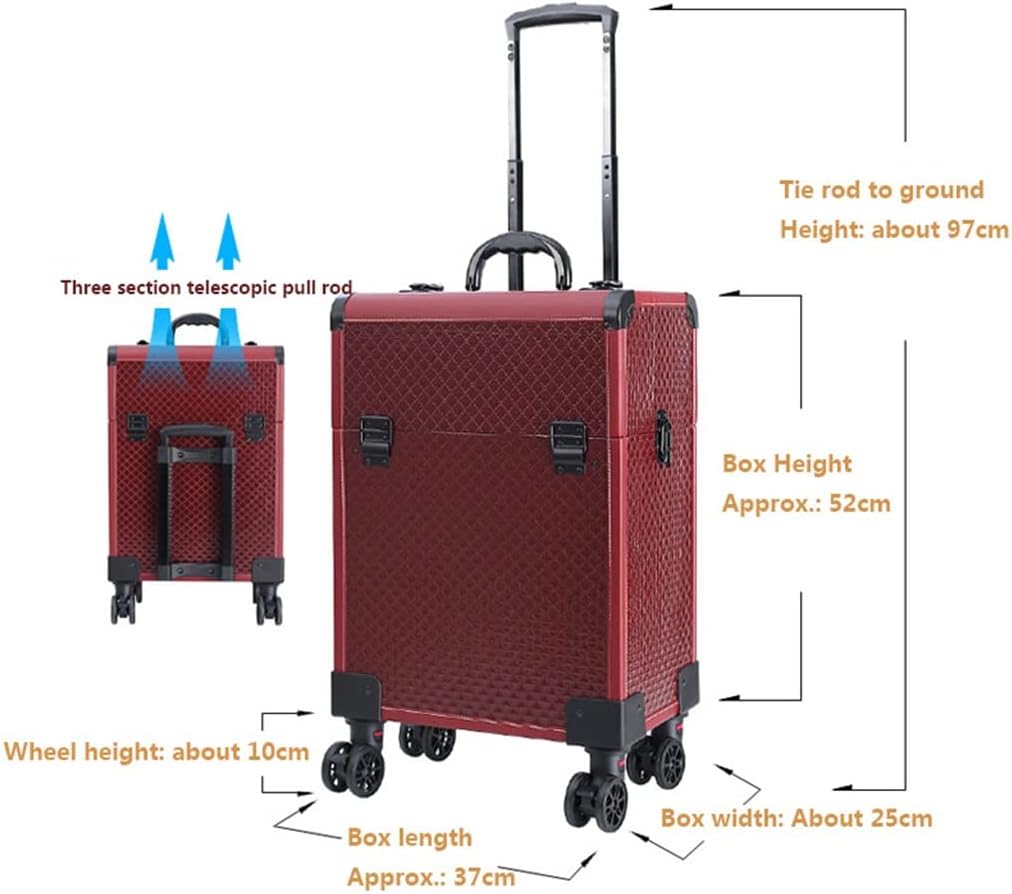 Ladies Makeup Suitcase With Wheels Large-capacity Storage Toolbox Professional Manicure Travel Trolley Case(D)