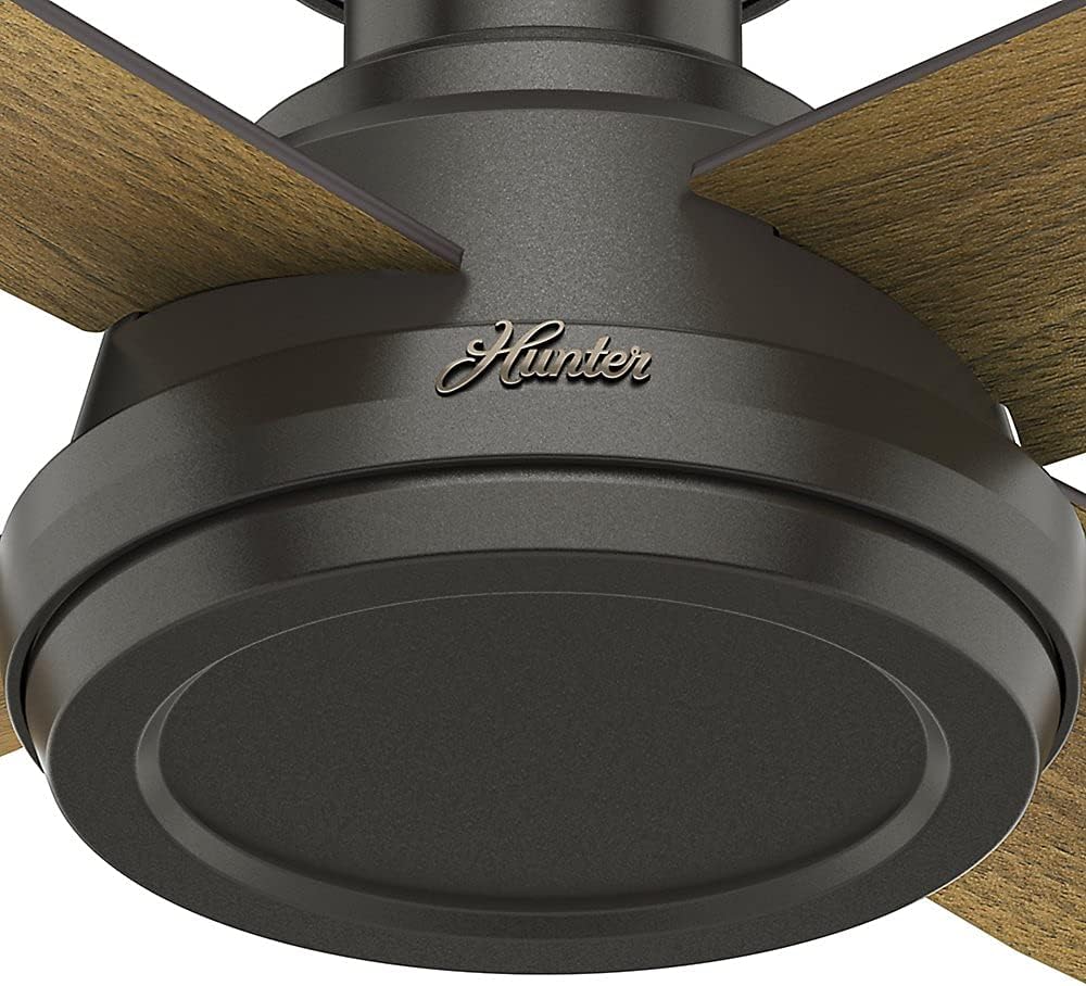 Hunter Fan 52 inch Low Profile Modern Ceiling Fan with Remote Control, Noble Bronze (Renewed)