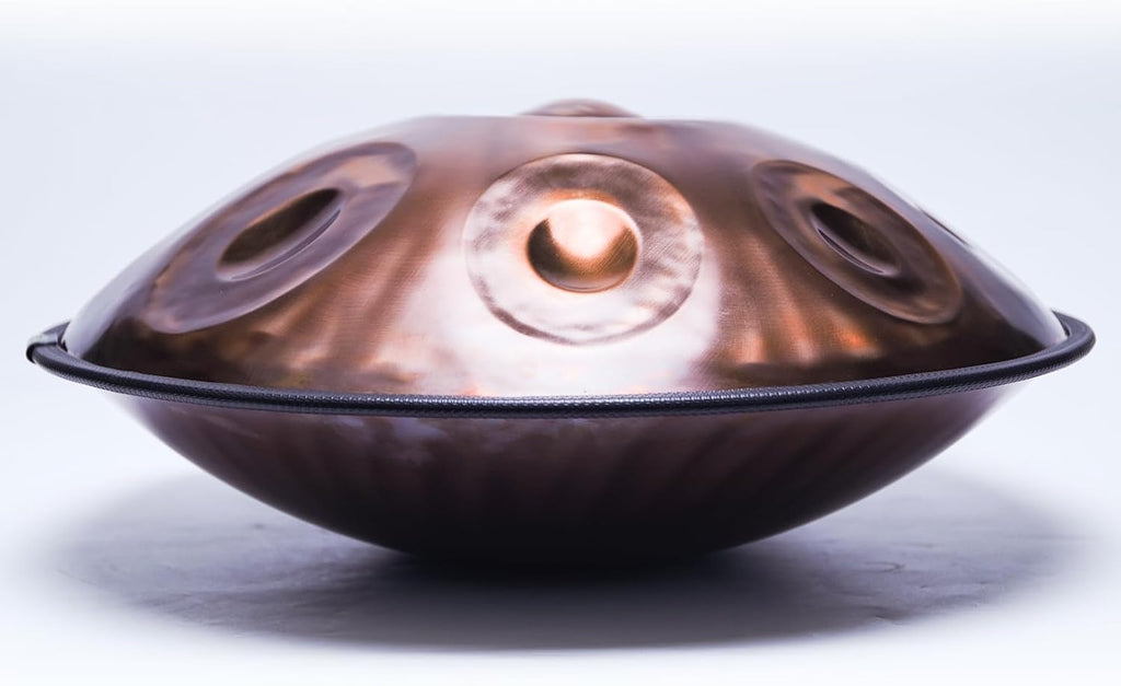 'SINGOFIRE' New Upgrade Advanced Handpan Drum, Ember Steel Handpan, 10-Notes with Bag, 22-Inch 440Hz D Minor Kurd, Telescopic Drum Stand, Copper Glow Pupil