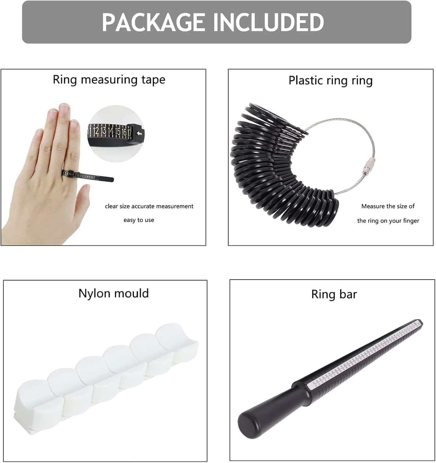 Ring Bender Tool for Jewelry Making - 6 Size Rings Maker Machine, Sizer Measuring Tool for Spoon Rings