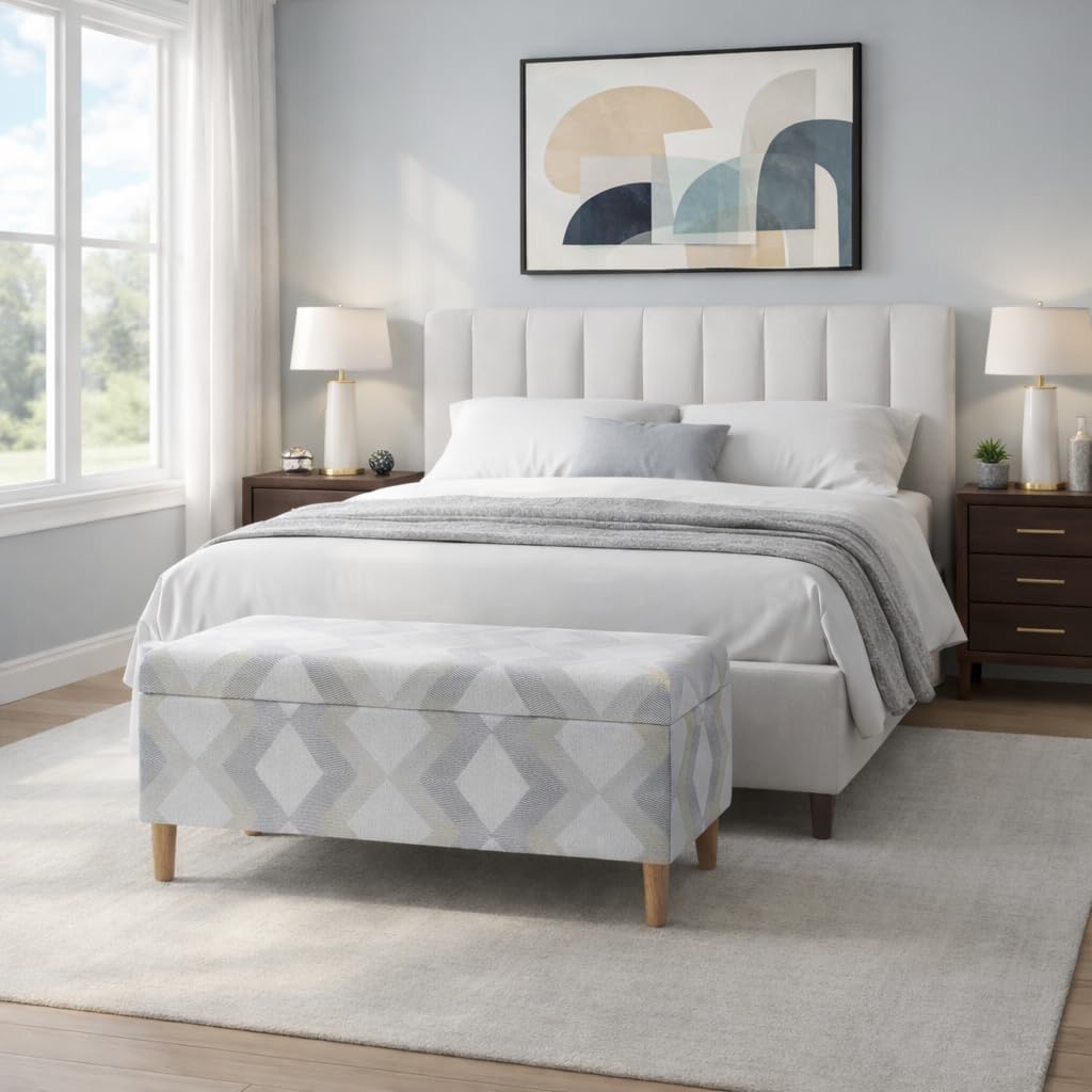 HomePop Malmo 36' Storage Bench - Natural Woven Geo