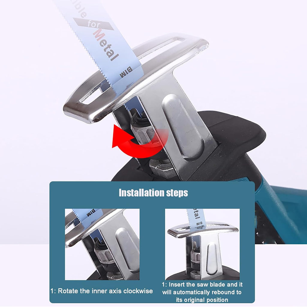 Cordless Reciprocating Saw - Portable Power Hand Saw, Quick Tool-Free Blade Change, With 1/2 Batteries And 2 Blade For Metal, Wood, Pvc Pipe Cutting (2 batteries)