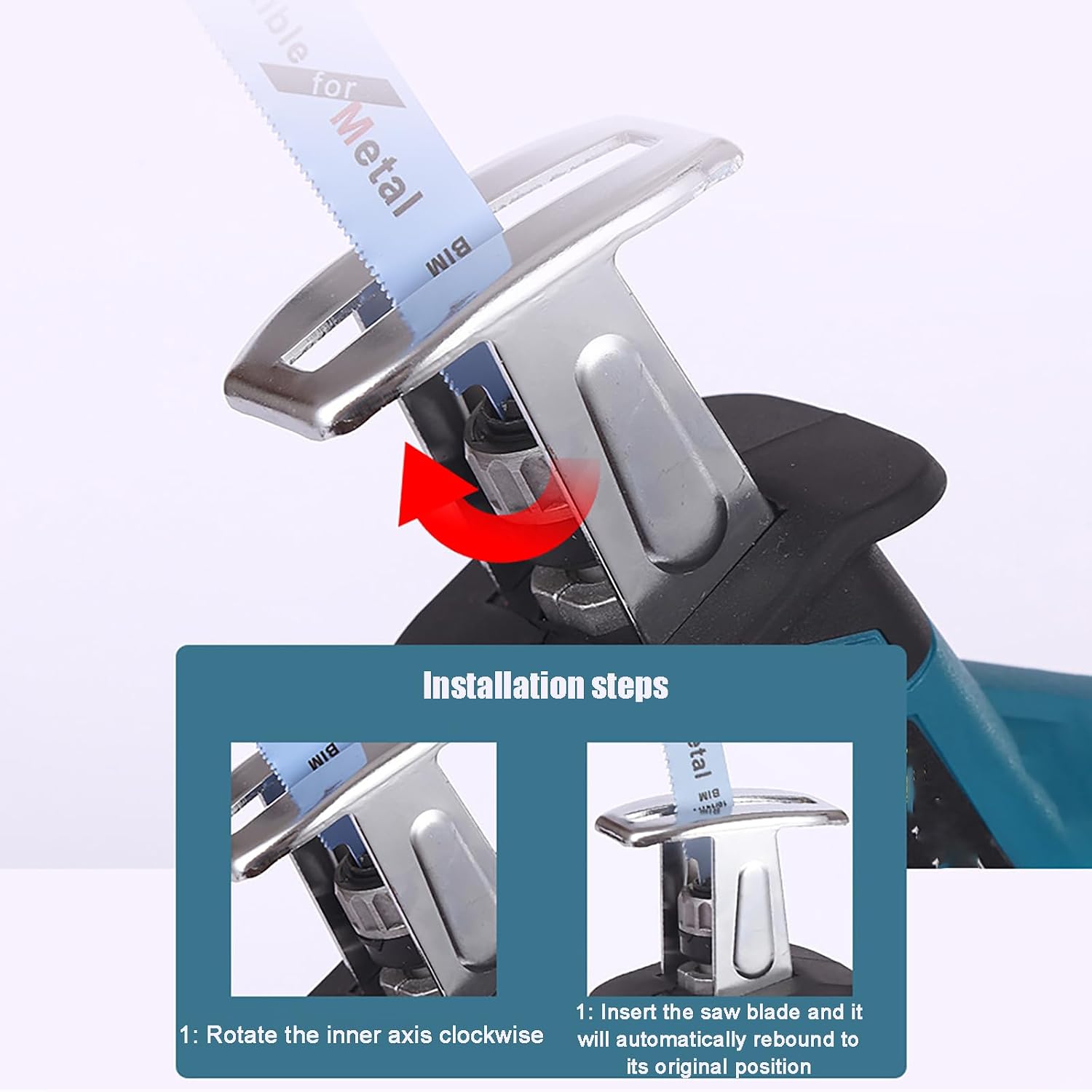Cordless Reciprocating Saw - Portable Power Hand Saw, Quick Tool-Free Blade Change, With 1/2 Batteries And 2 Blade For Metal, Wood, Pvc Pipe Cutting (2 batteries)