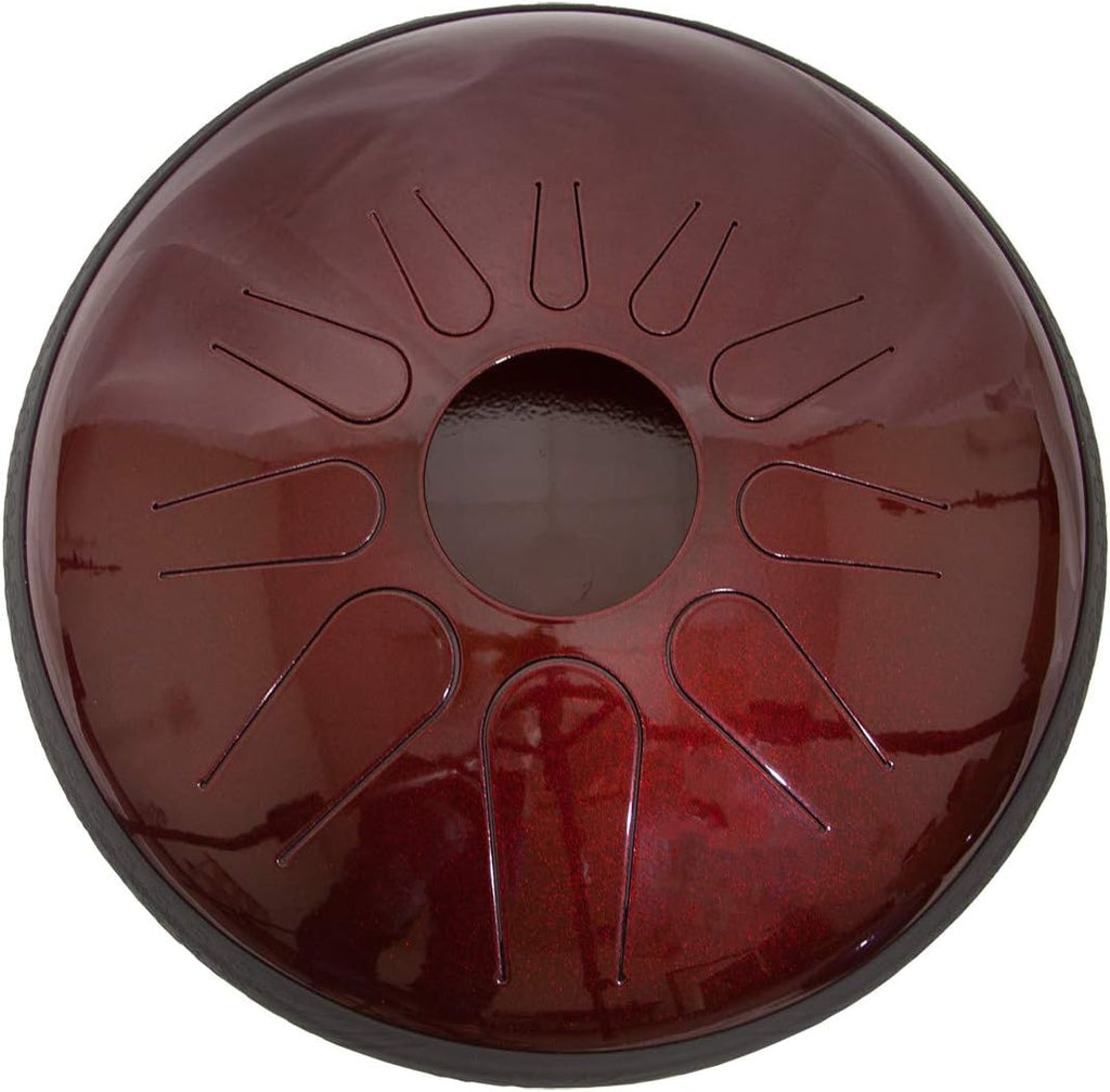 Dominus Steel Tongue Drum 14 inch Ruby Red & Mallets