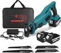 1500W 288VF Cordless Reciprocating Saw Electric Metal Wood Cutting Tool For 18V Battery With Blades 1/2PC Li-ion Battery,DIY Tools(2 battery)