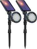 Solar Spot Lights Outdoor,2.5W Solar Panel and Bright 2 in 1 Waterproof Solar Powered Landscape Spotlights Wall Light for Garden Patio Yard Flag Pole Pool,Warm Light,6 pcs (Colorful 4 pcs)
