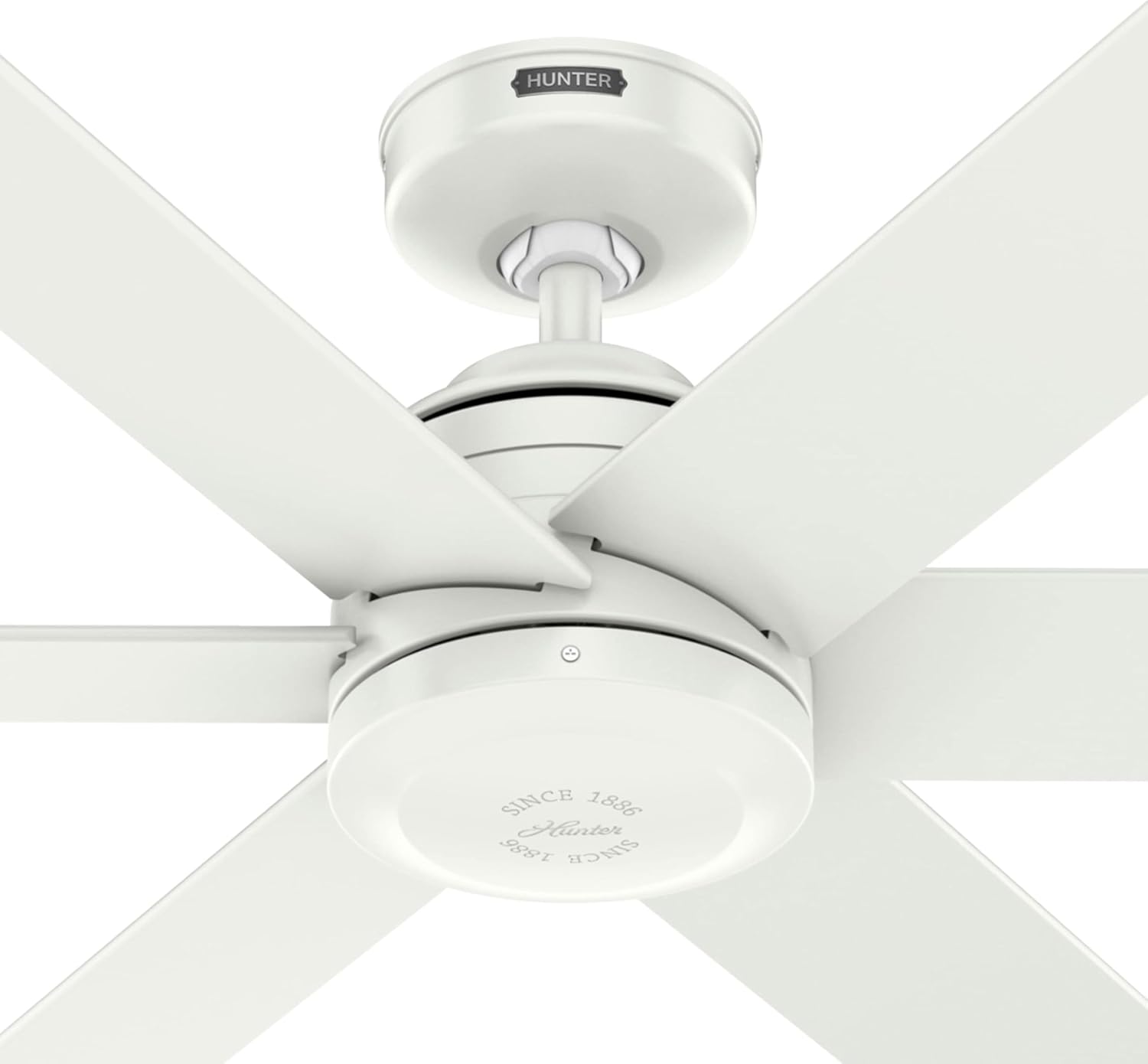 Hunter Fan 60 inch Fresh White Indoor/Outdoor Ceiling Fan with Remote Control for Living Room, Bedroom, Farmhouse, Patios, Kitchen (Renewed), CC5C27C67