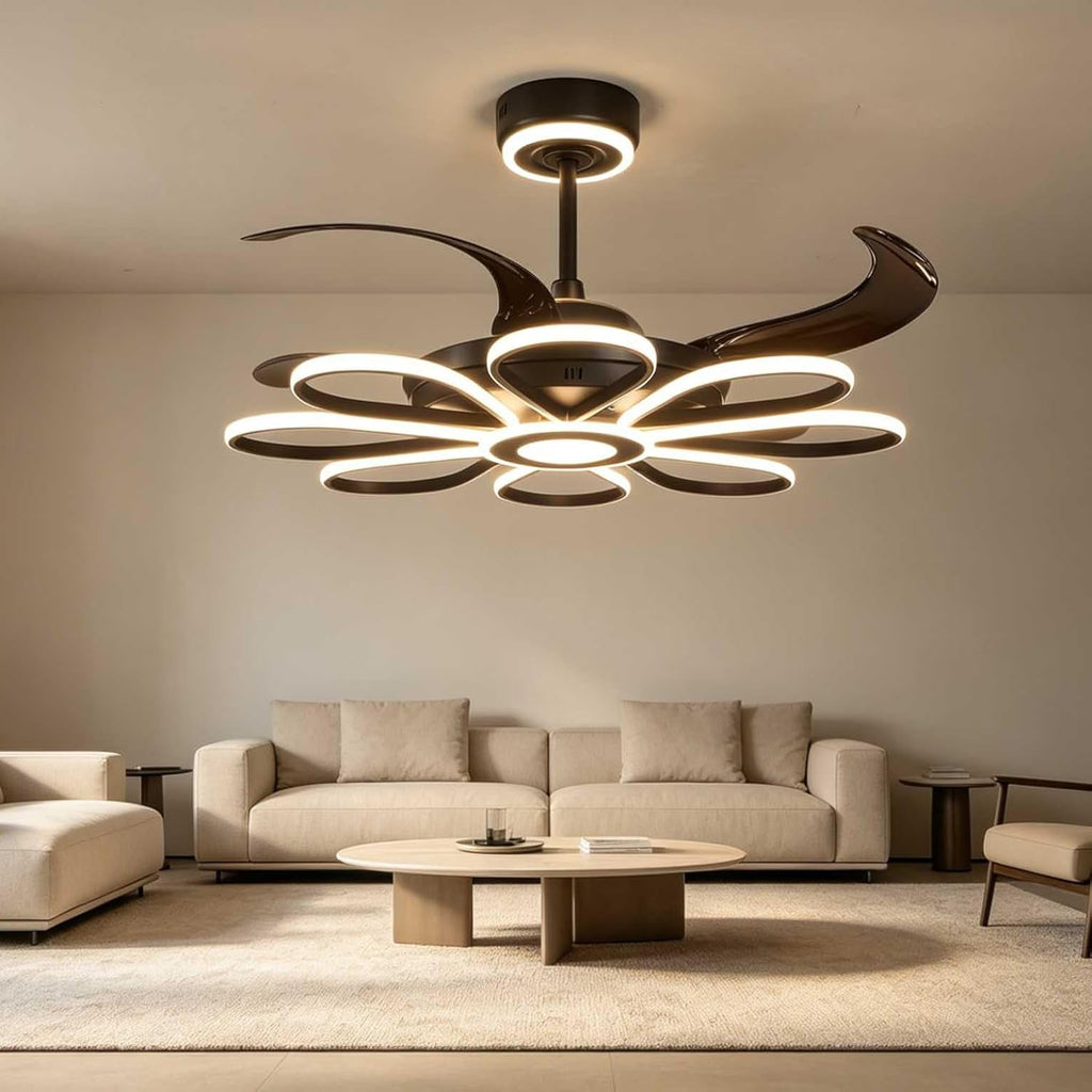 48' Ceiling Fans with Lights and Remote Control 3000-6000K Brightness Dimming Modern LED Ceiling Fans Reversible 6 Wind Speeds Fans lamp for Bedroom, Living Room Kids Room