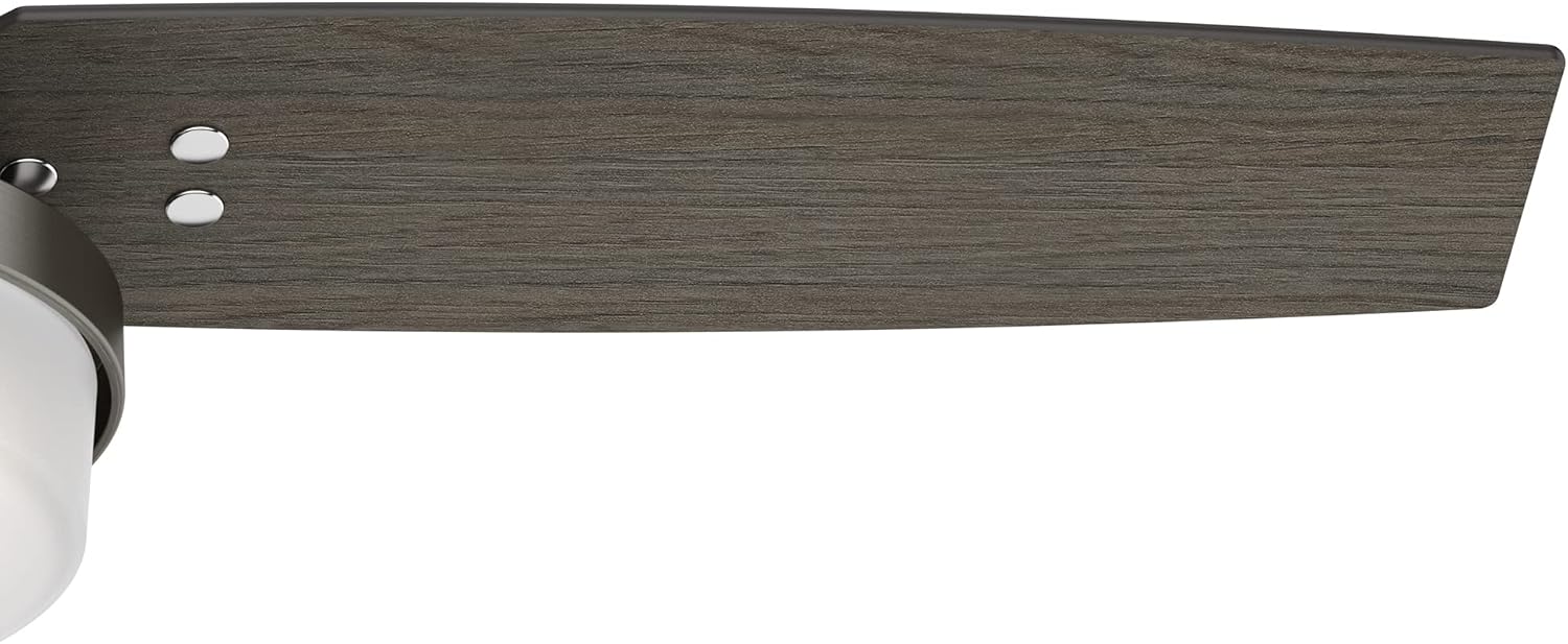 Hunter Fan 44 in Brushed Nickel Finish Indoor Ceiling Fan with Remote and LED Light, 3 Blades (Renewed)