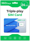EIOTCLUB Data SIM Card Triple Play for 360 Days - No Contract, Support Unlocked Security Solar and Hunting Trail Game Cameras IoT Device(USA Coverage, Triple Cut 3-in-1)