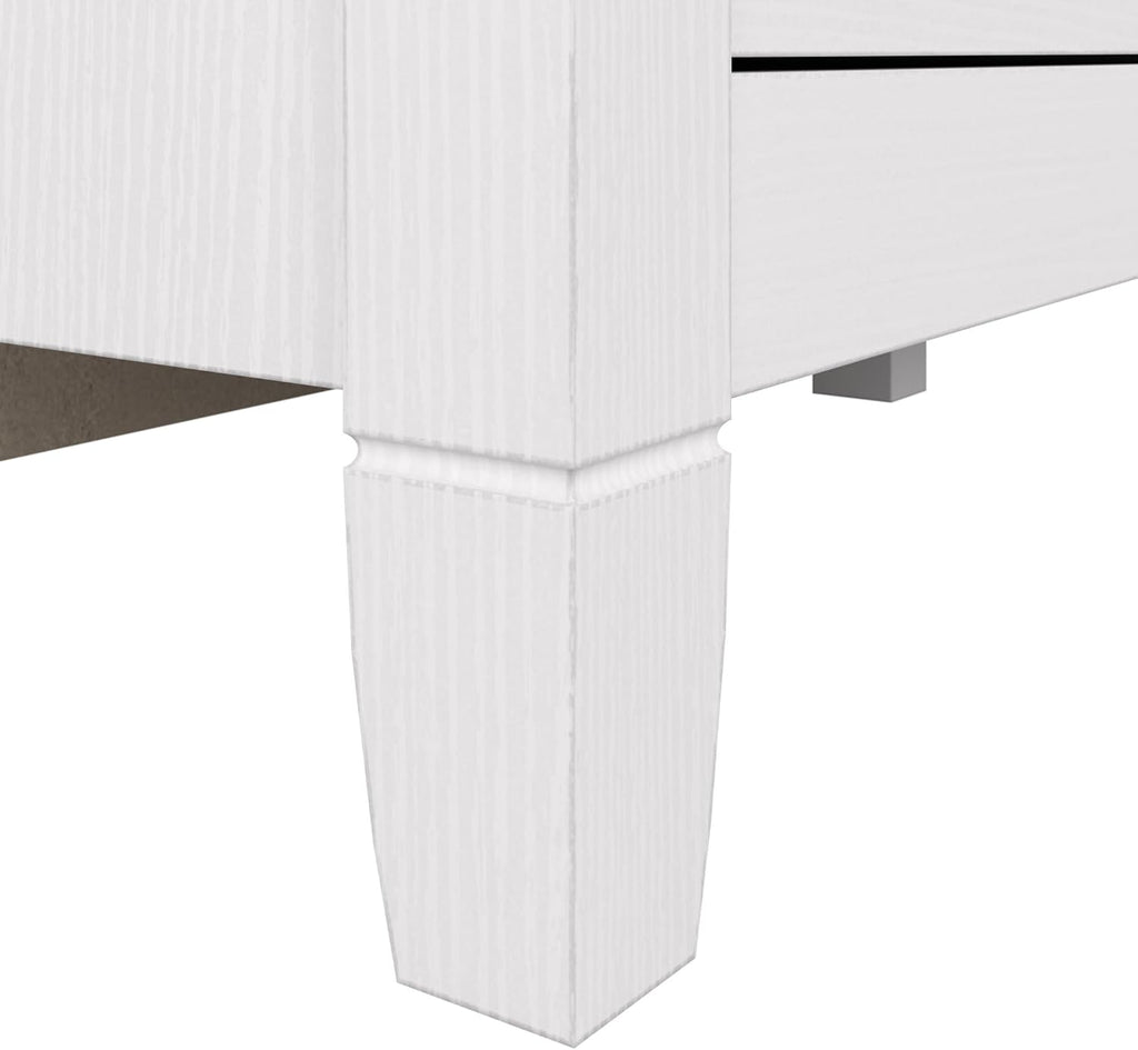 Bush Home Key West Tall Storage Cabinet with Doors in Pure White Oak