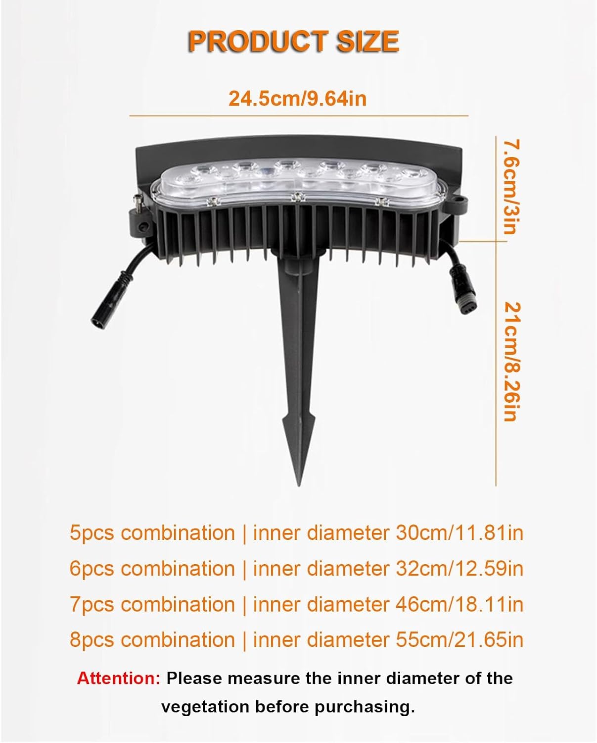 Outdoor Landscape Spotlights Solar Garden Lights, Low Voltage Landscape Tree Ring Lights, Landscape Spotlights, for Palm Tree (Warm White Light Pack of 5)