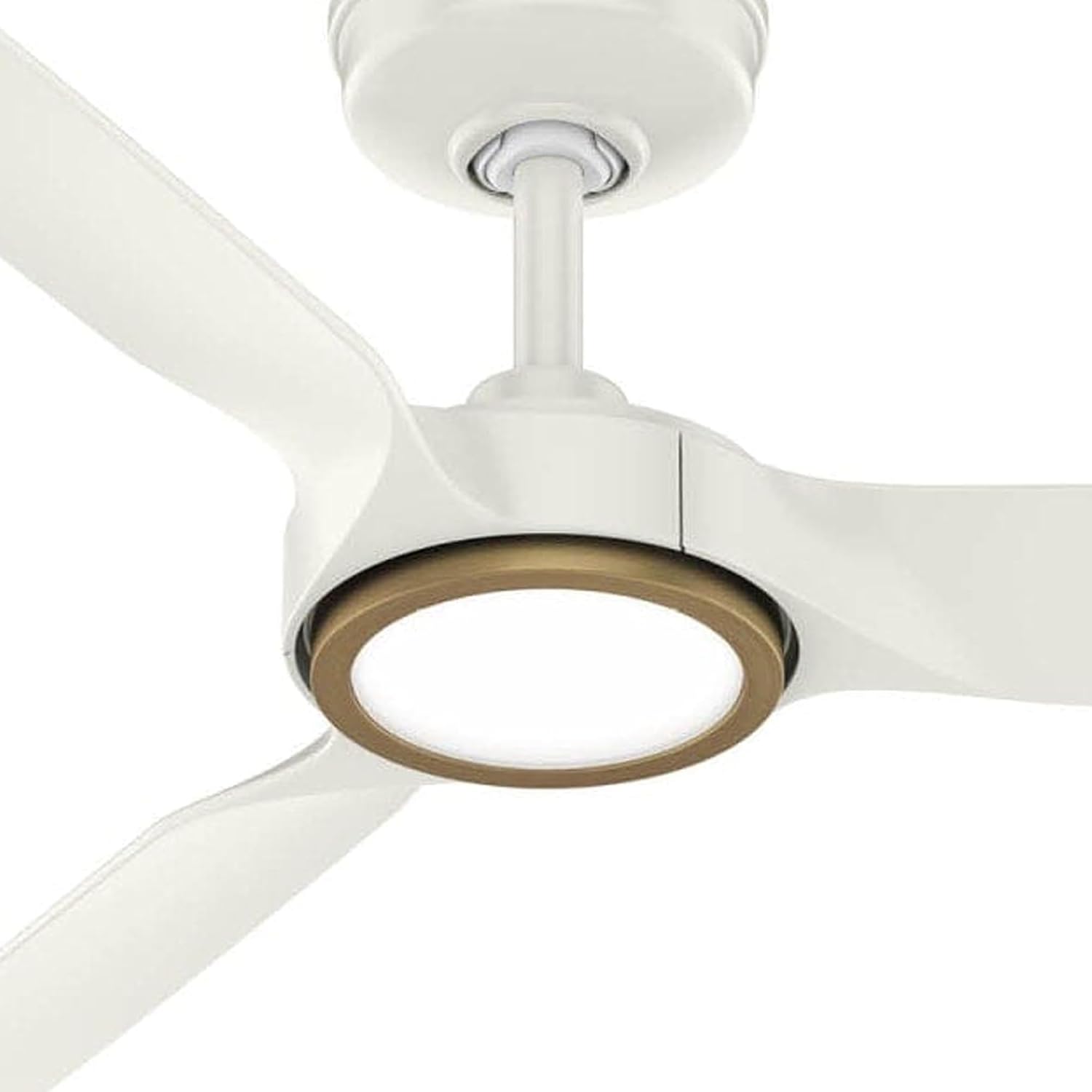 Hunter Fan Outdoor or Indoor Ceiling Fan, 44 in White Ceiling Fan with Light and Remote for Patios, Living Room, Bedroom, Porch, Garage, 3 Blades (Renewed)