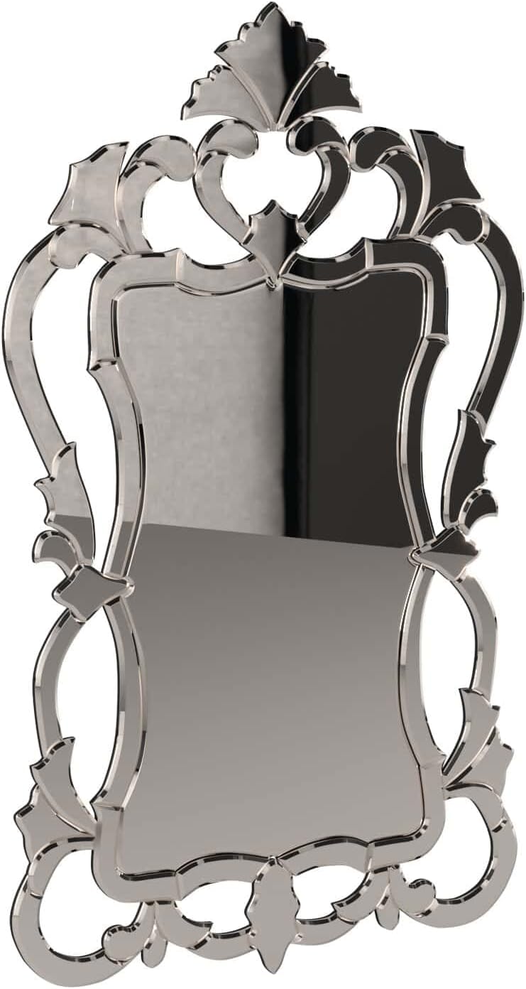 Howard Elliott Collection Small Contessa Rectangular Venetian Wall Hanging Mirror, Antique Accent Design with Mirrored Frame, Wall Mirror for Home, Living Room, Entryway and Bathroom, 43 x 26 Inch